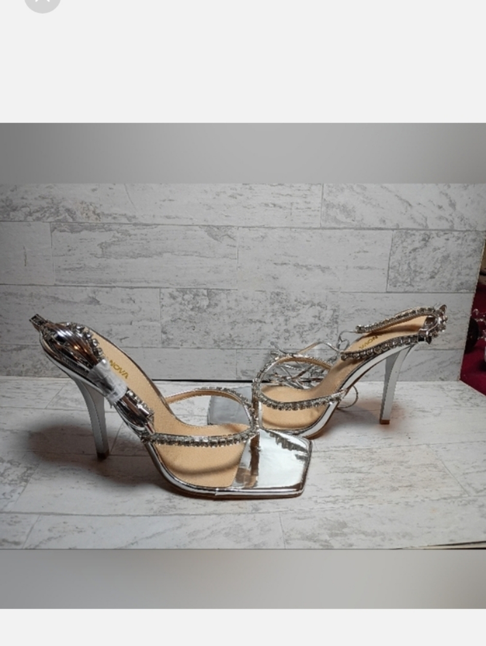 Silver Strappy Whimsygoth Feminine Coquette Heels New In Box Sz 10